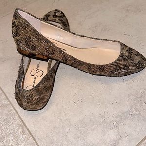 Jessica Simpson Leppard Metallic Flats